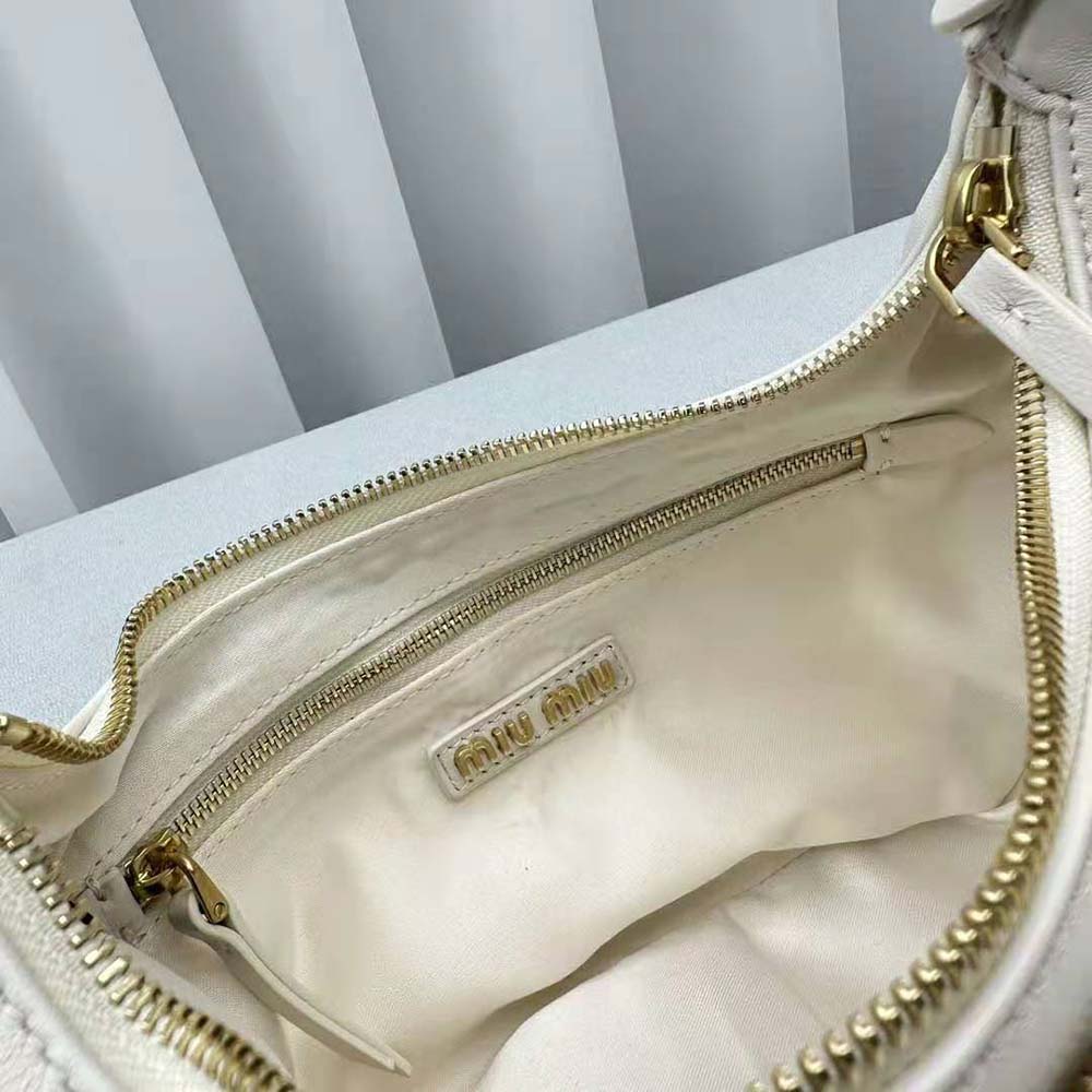 Miu Miu Women Nappa Leather Pocket Bag-White - image 9