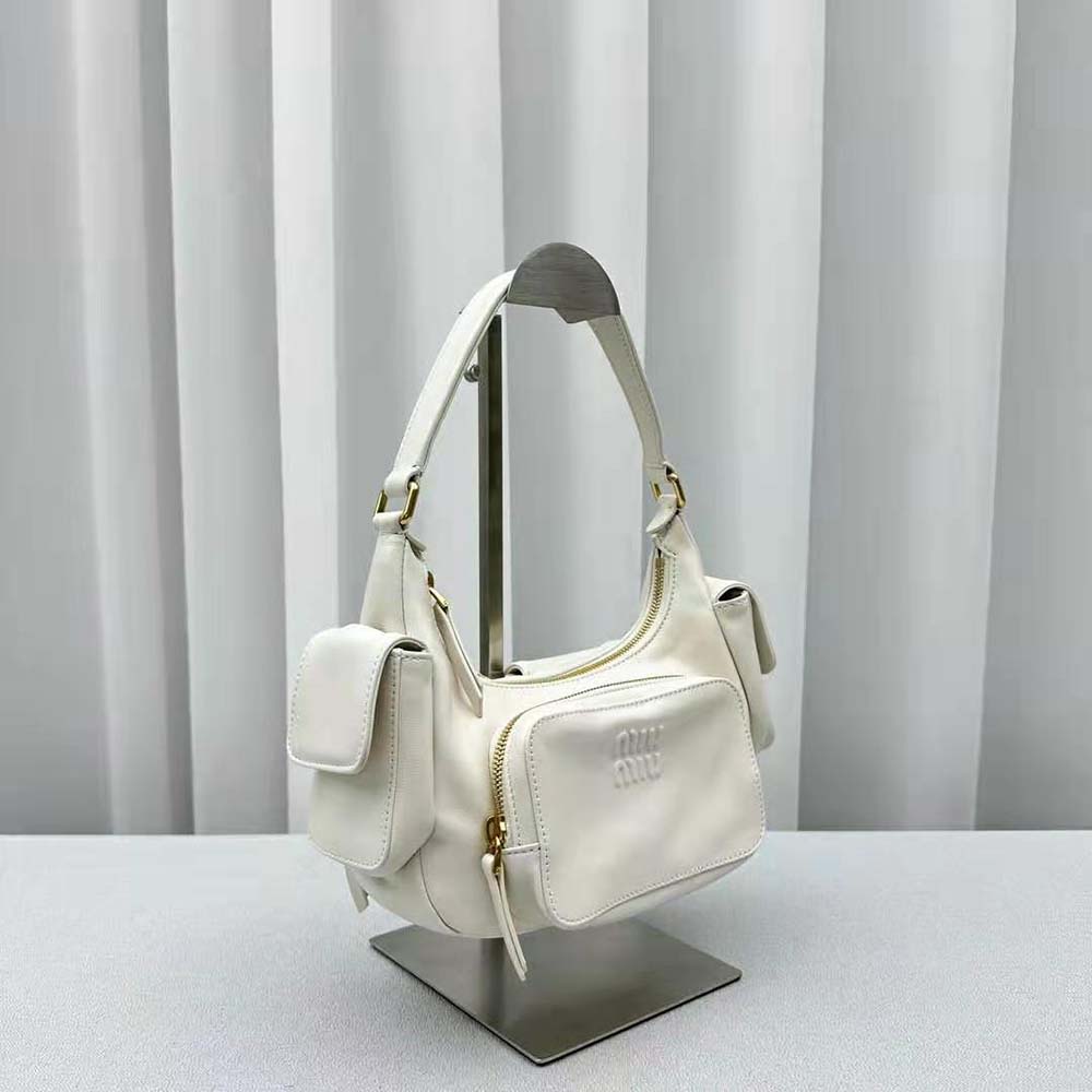 Miu Miu Women Nappa Leather Pocket Bag-White - image 4