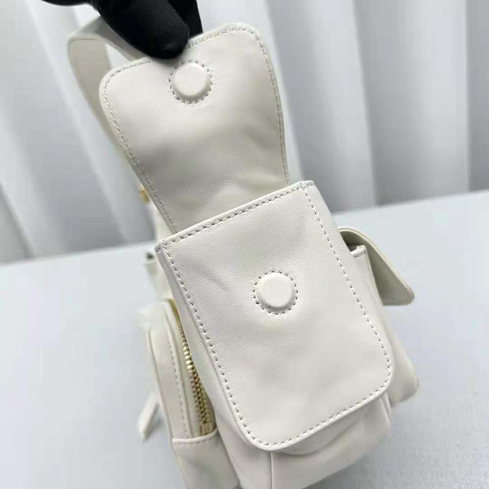 Miu Miu Women Nappa Leather Pocket Bag-White - image 8