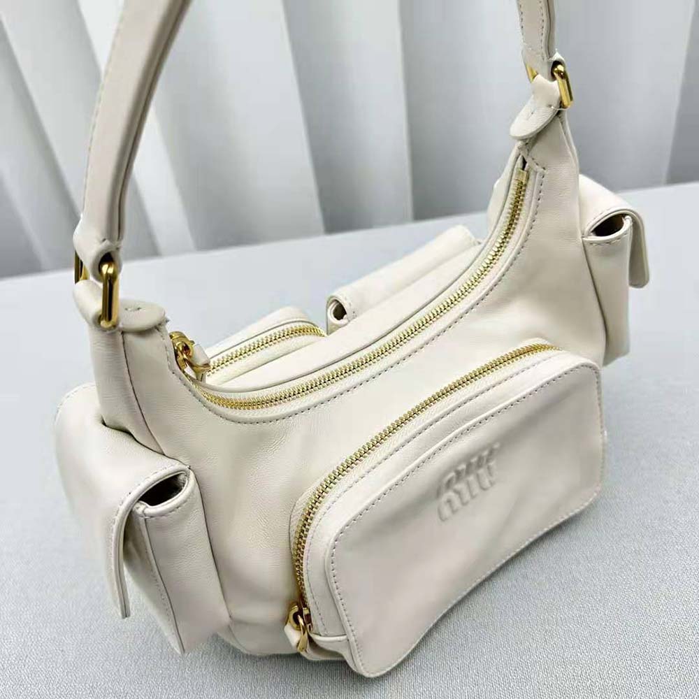 Miu Miu Women Nappa Leather Pocket Bag-White - image 6