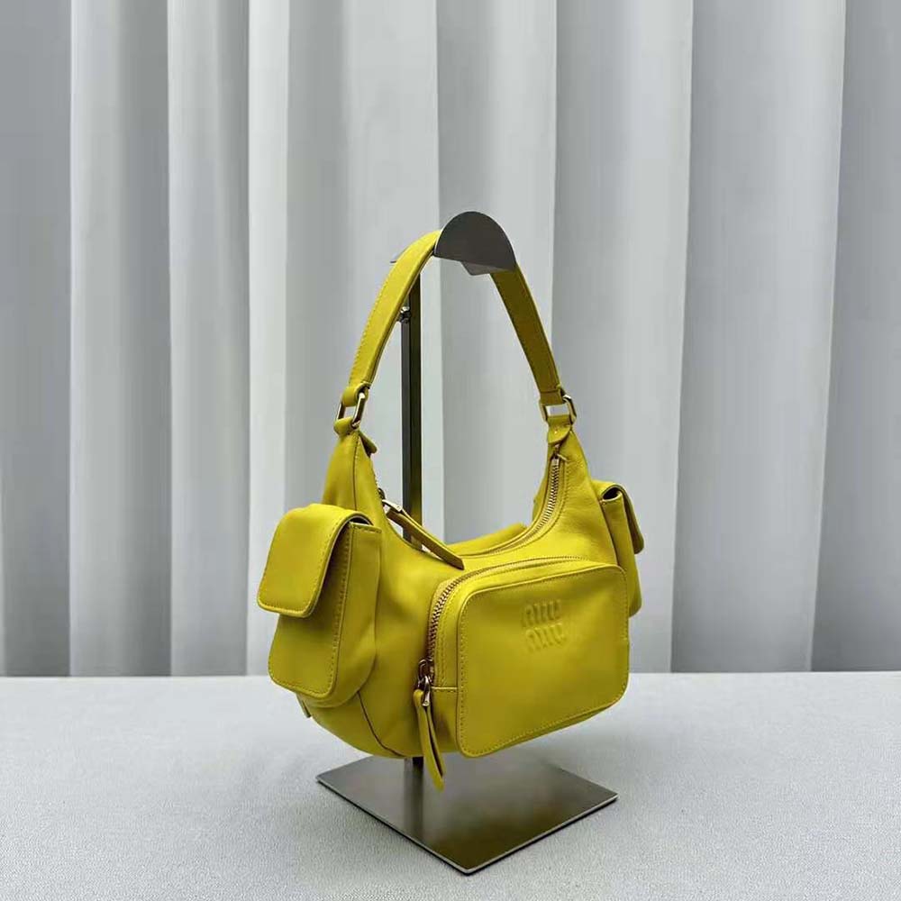 Miu Miu Women Nappa Leather Pocket Bag-Yellow - image 5