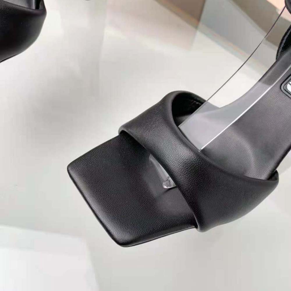 Miu Miu Women Padded Leather Sandals in 85 mm Heel Height-Black - image 7