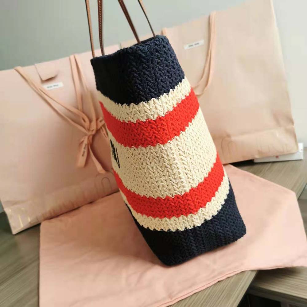Miu Miu Women Woven Fabric Tote Bag-Black - image 4