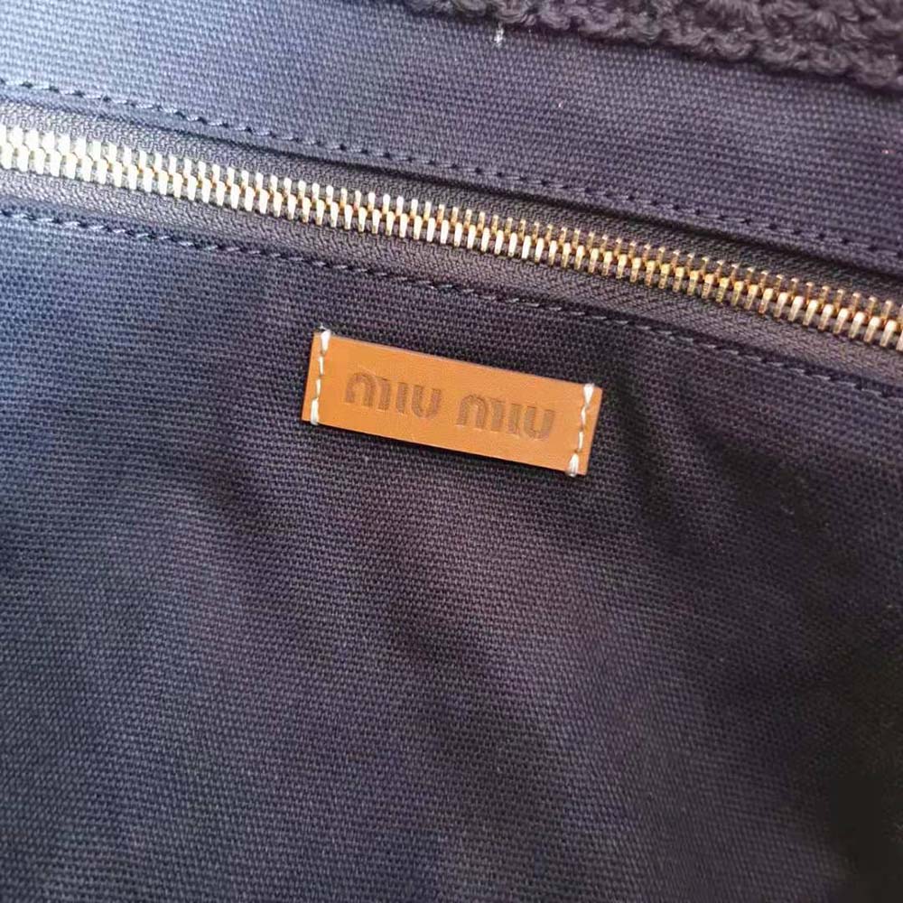 Miu Miu Women Woven Fabric Tote Bag-Black - image 9