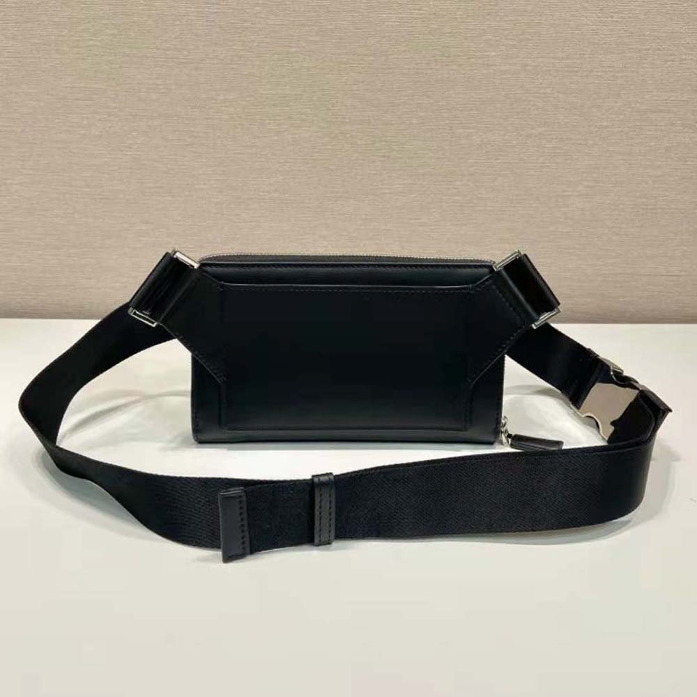 Prada Men Leather Shoulder Bag-Black - image 4