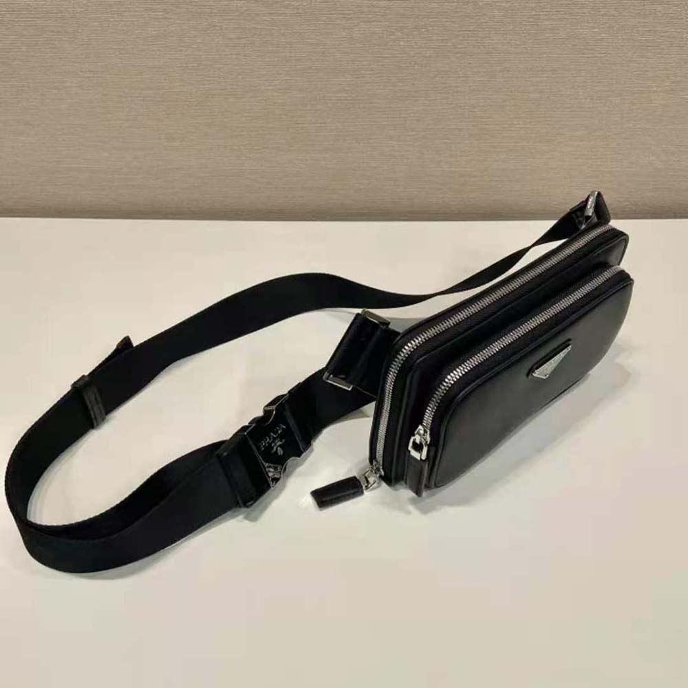 Prada Men Leather Shoulder Bag-Black - image 6