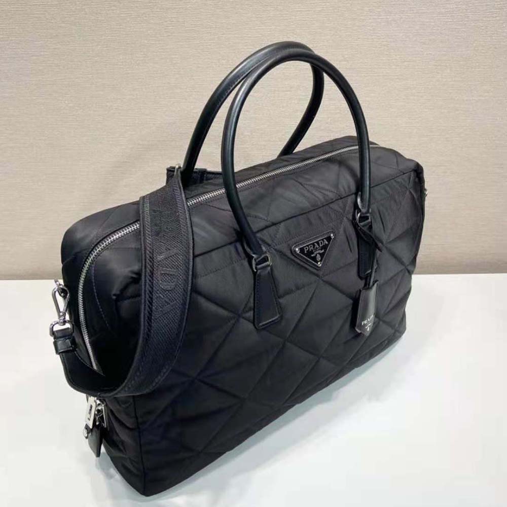 Prada Unisex Quilted Re-Nylon Travel Bag-Black - image 4
