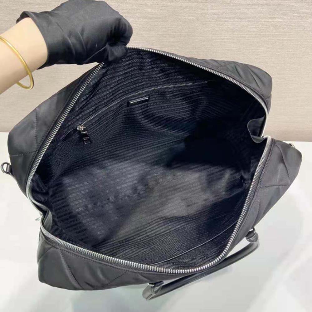 Prada Unisex Quilted Re-Nylon Travel Bag-Black - image 8