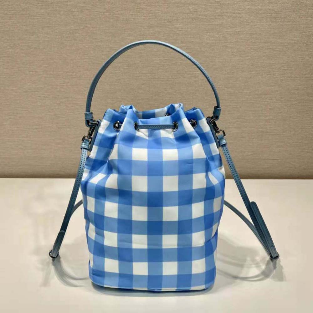 Prada Women Duet Printed Re-Nylon Bag-Blue - image 4
