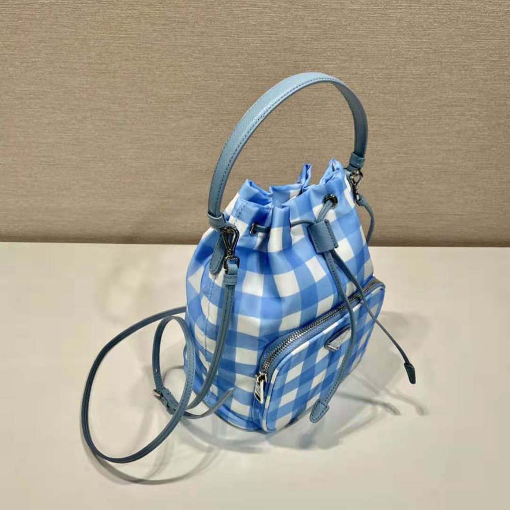 Prada Women Duet Printed Re-Nylon Bag-Blue - image 5