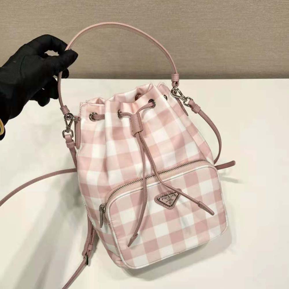 Prada Women Duet Printed Re-Nylon Bag-Pink - image 4
