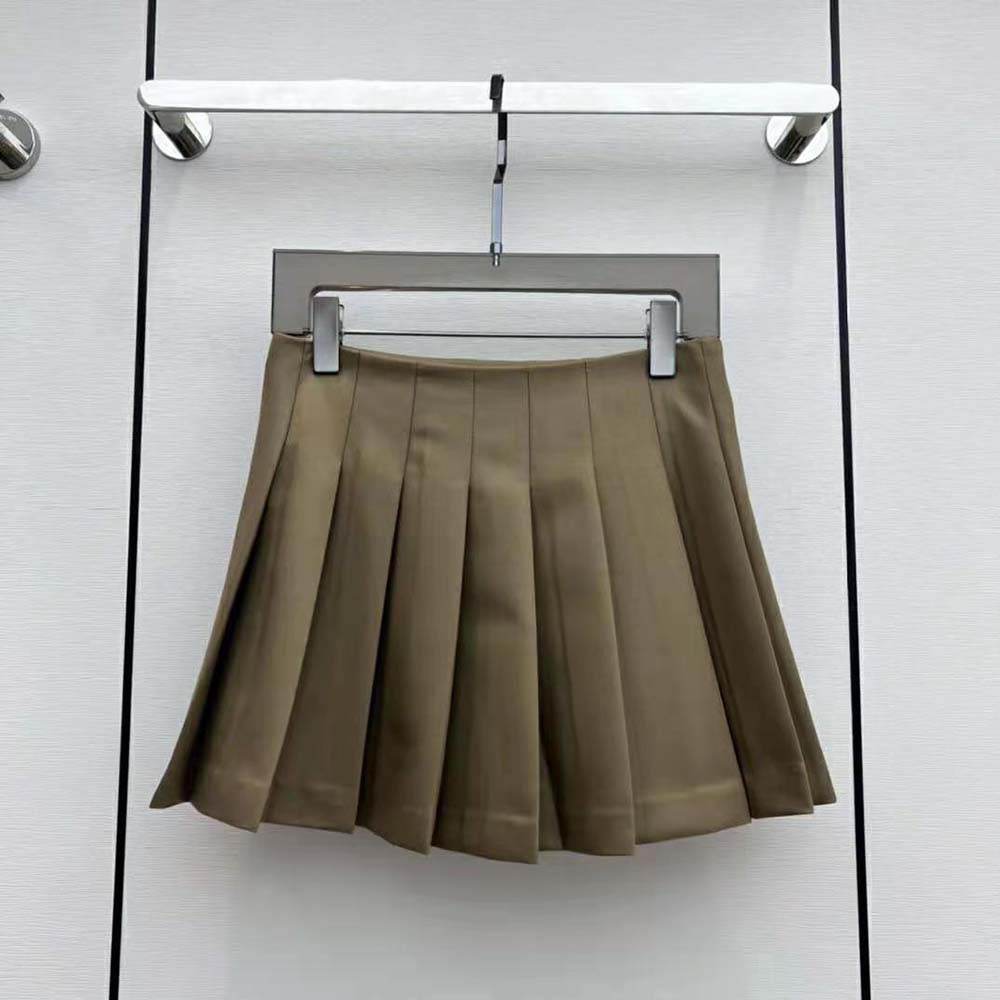 Side profile showing silhouette of Prada Women Gabardine Miniskirt