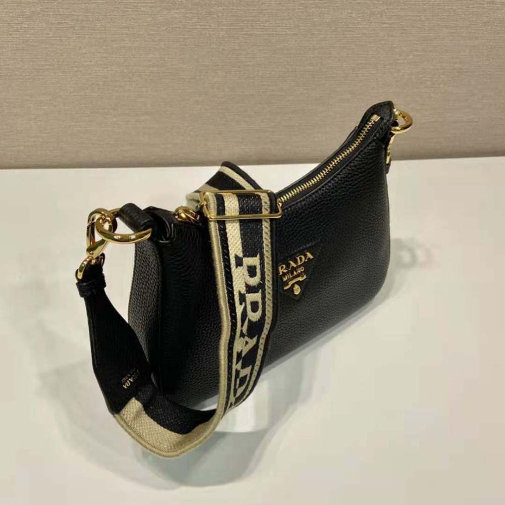 Prada Women Leather Shoulder Bag-Black - image 4