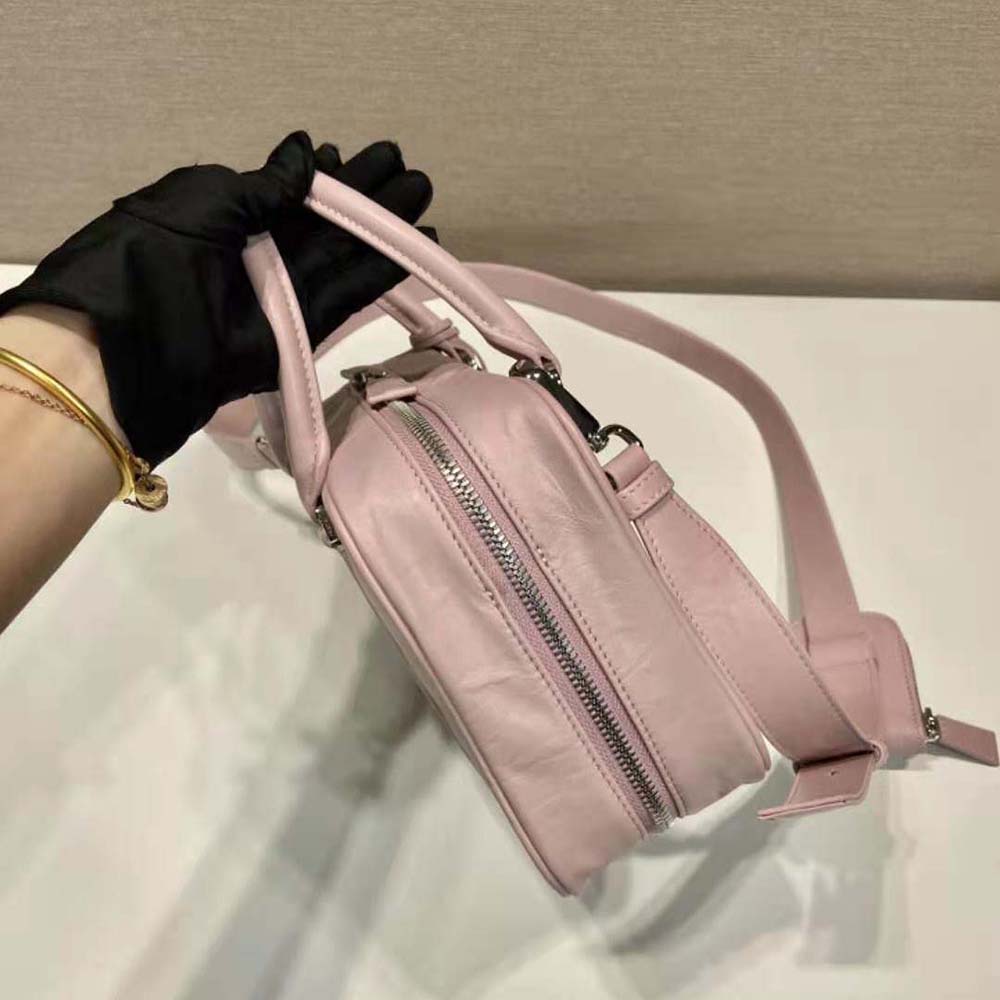 Prada Women Medium Antique Nappa Leather Top Handle Bag-Pink - image 6