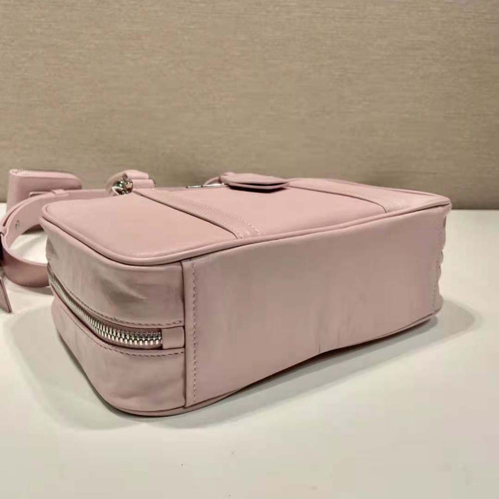 Prada Women Medium Antique Nappa Leather Top Handle Bag-Pink - image 7