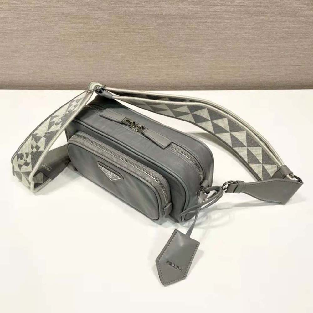 Prada Women Nappa Antique Leather Multi-Pocket Shoulder Bag-Gray - image 5