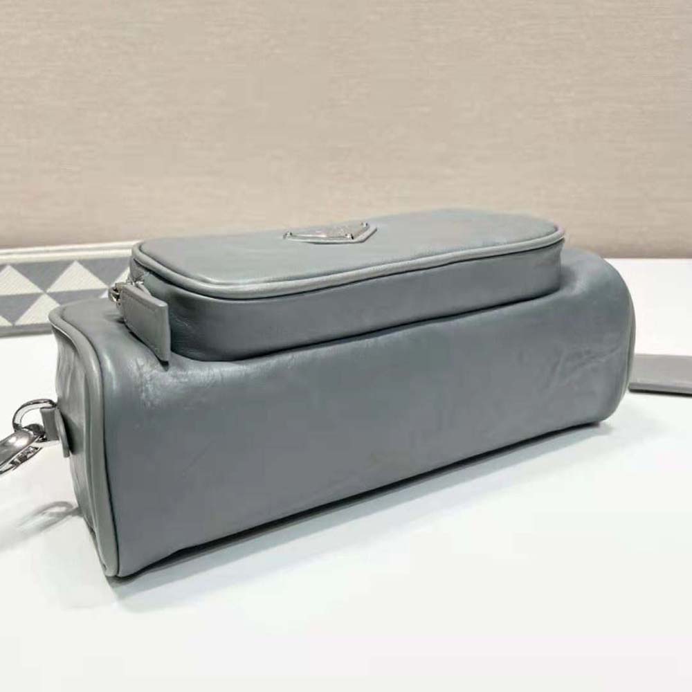 Prada Women Nappa Antique Leather Multi-Pocket Shoulder Bag-Gray - image 6