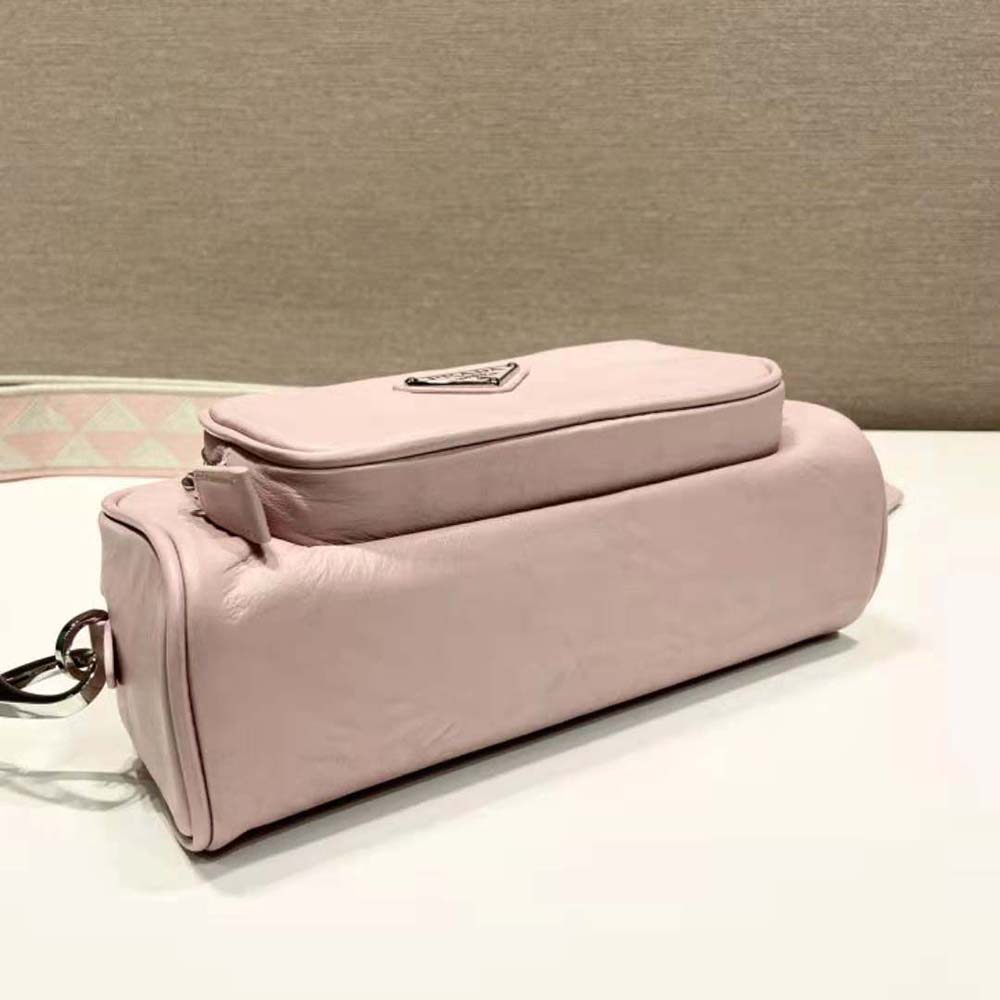 Prada Women Nappa Antique Leather Multi-Pocket Shoulder Bag-Pink - image 5