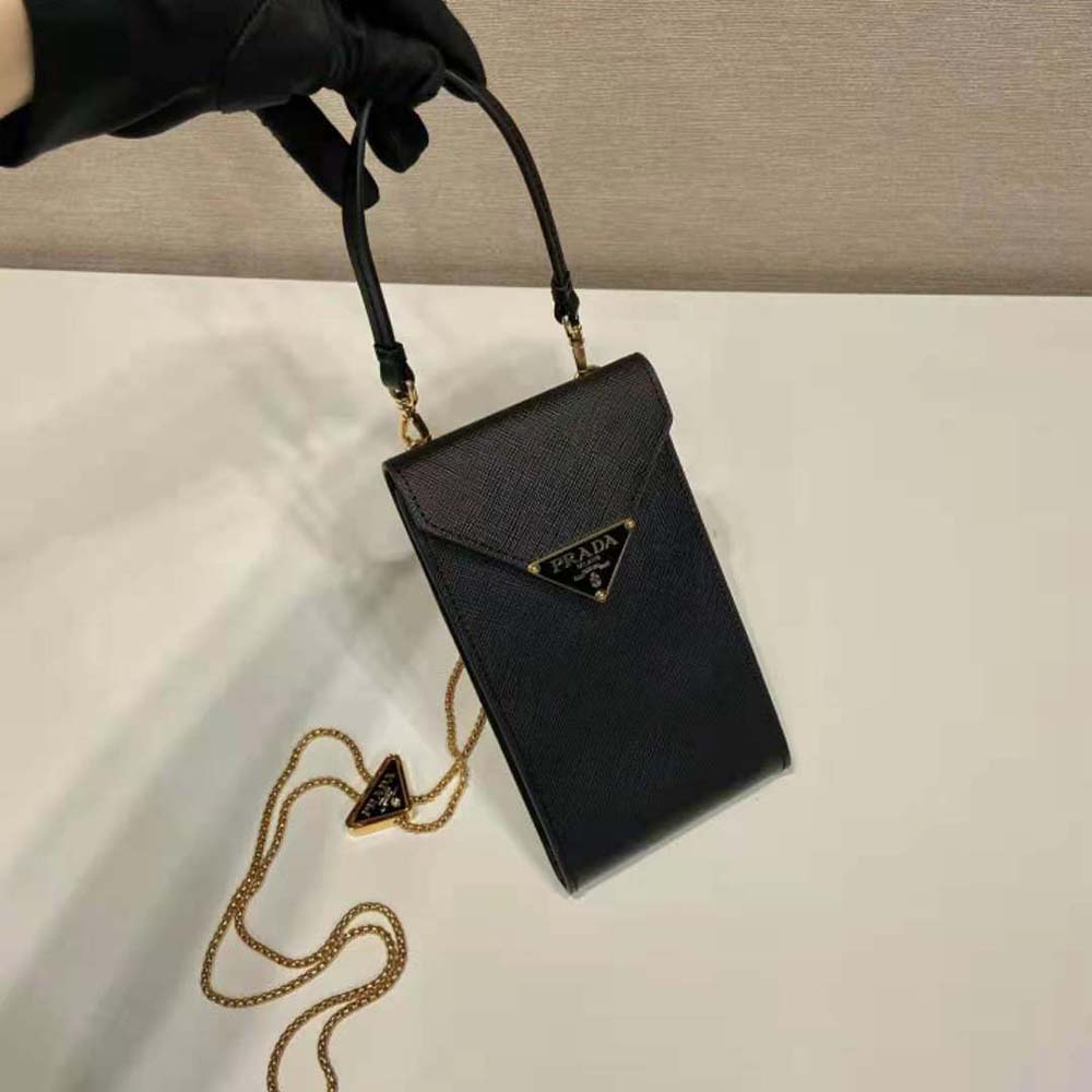 Prada Women Saffiano Leather Mini-Bag-Black - image 4