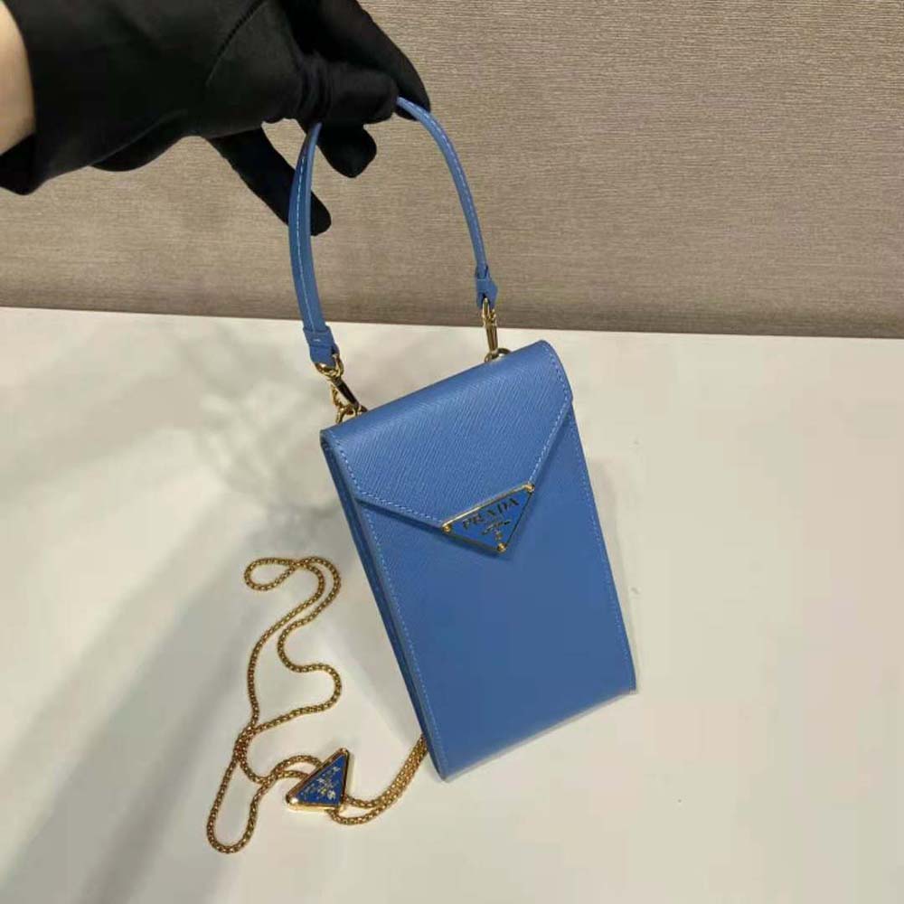 Prada Women Saffiano Leather Mini-Bag-Blue - image 4