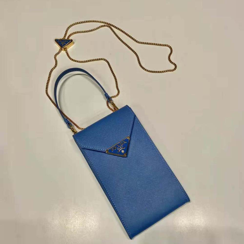 Prada Women Saffiano Leather Mini-Bag-Blue - image 5