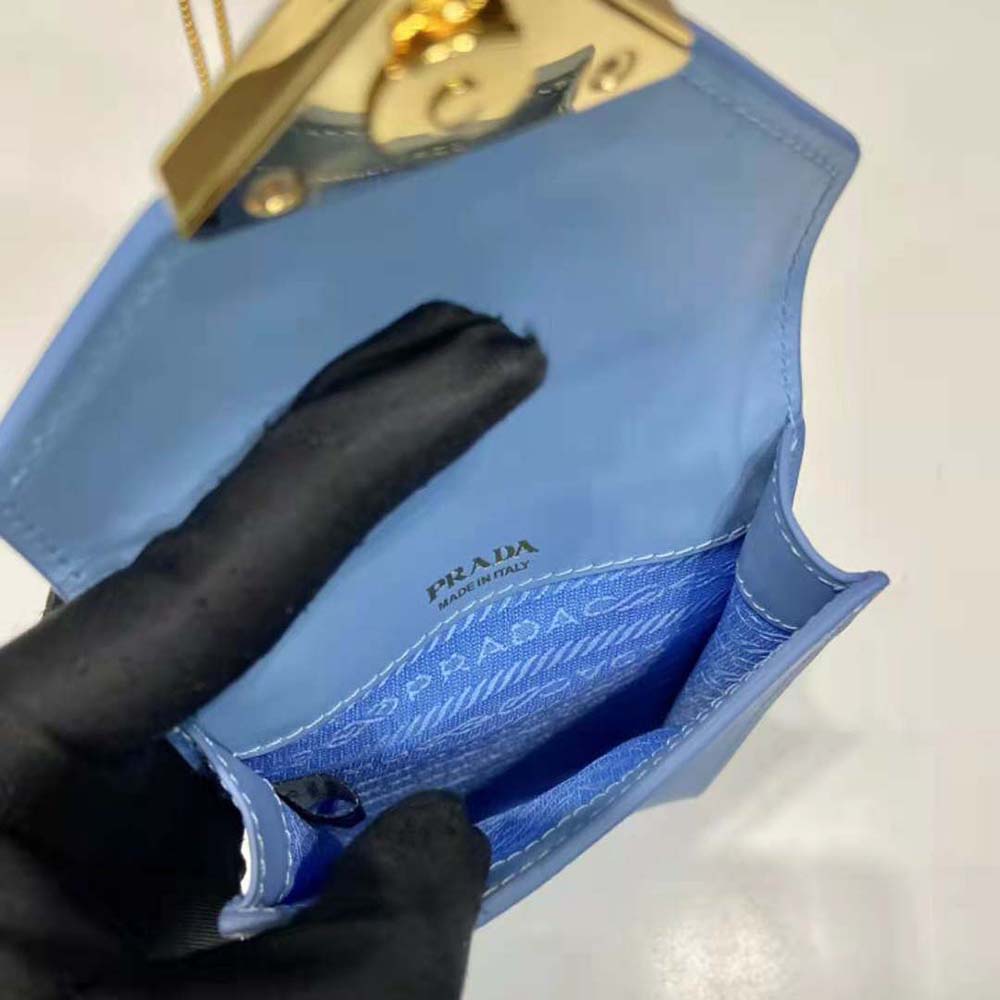 Prada Women Saffiano Leather Mini-Bag-Blue - image 9