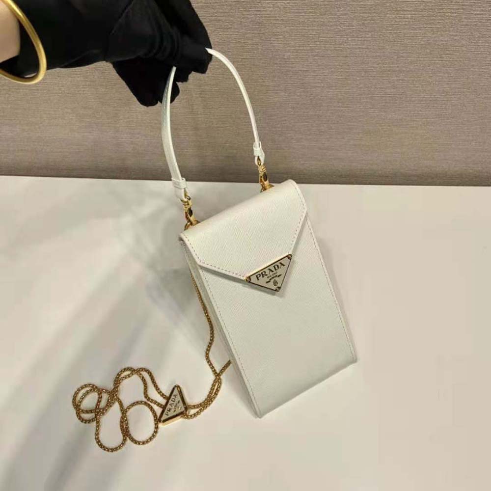 Prada Women Saffiano Leather Mini-Bag-White - image 4