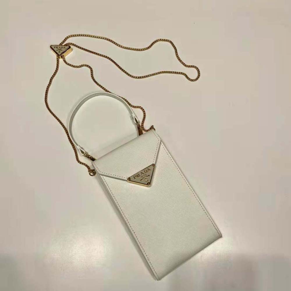 Prada Women Saffiano Leather Mini-Bag-White - image 5