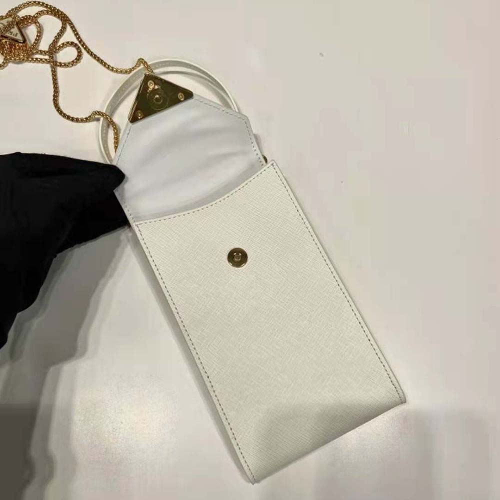 Prada Women Saffiano Leather Mini-Bag-White - image 6