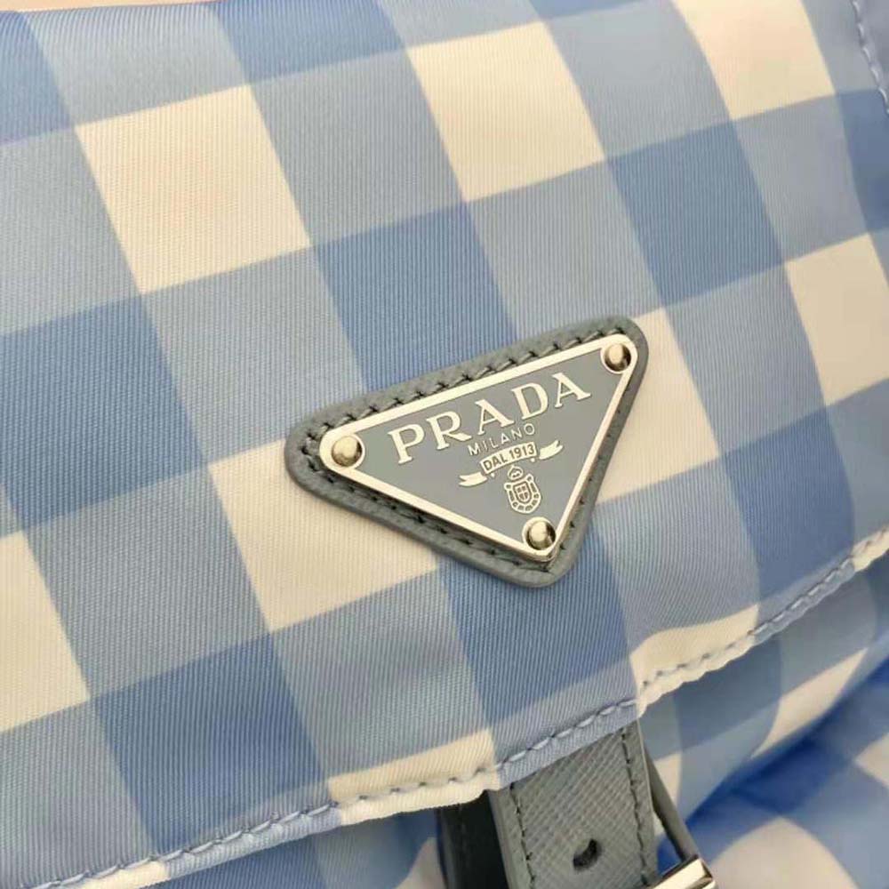 Prada Women Small Printed Re-Nylon Backpack-Blue - image 9