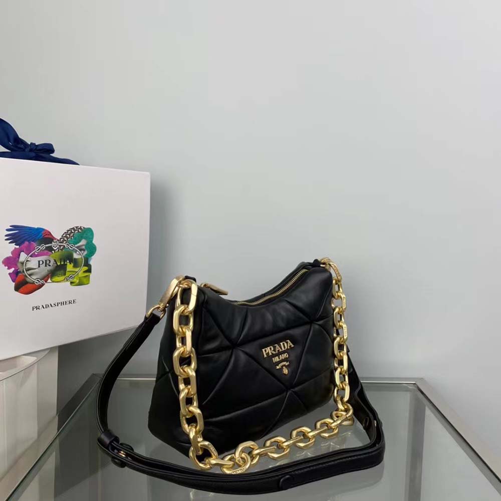 Prada Women System Nappa Leather Patchwork Bag-Black - image 4