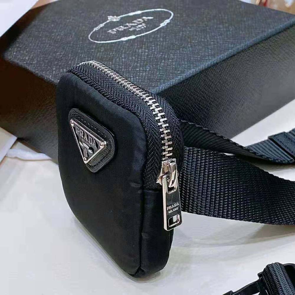 Prada Women Woven Nylon Belt with Enameled Metal Triangle Logo - image 5