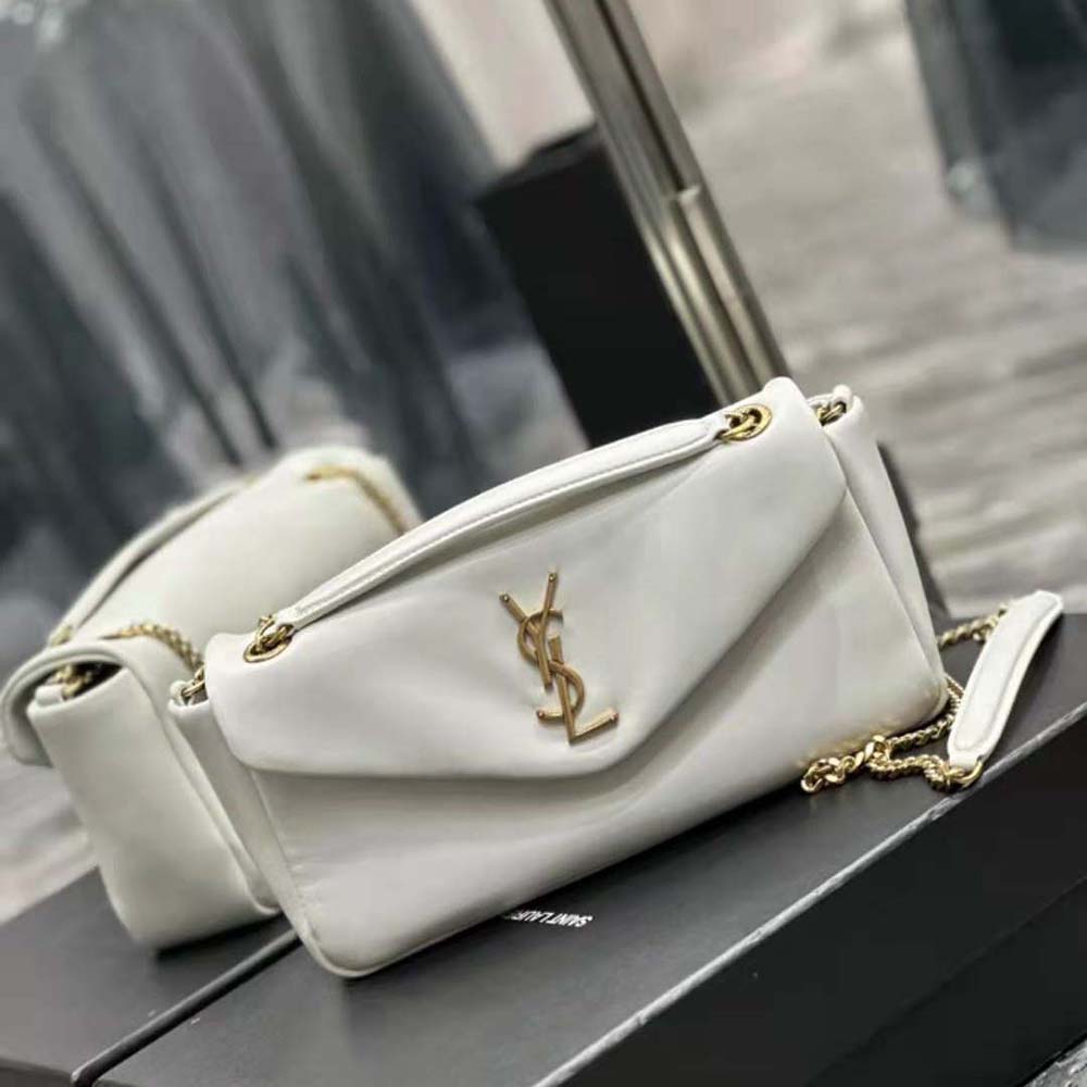 Saint Laurent YSL Women Calypso in Lambskin-White - image 4