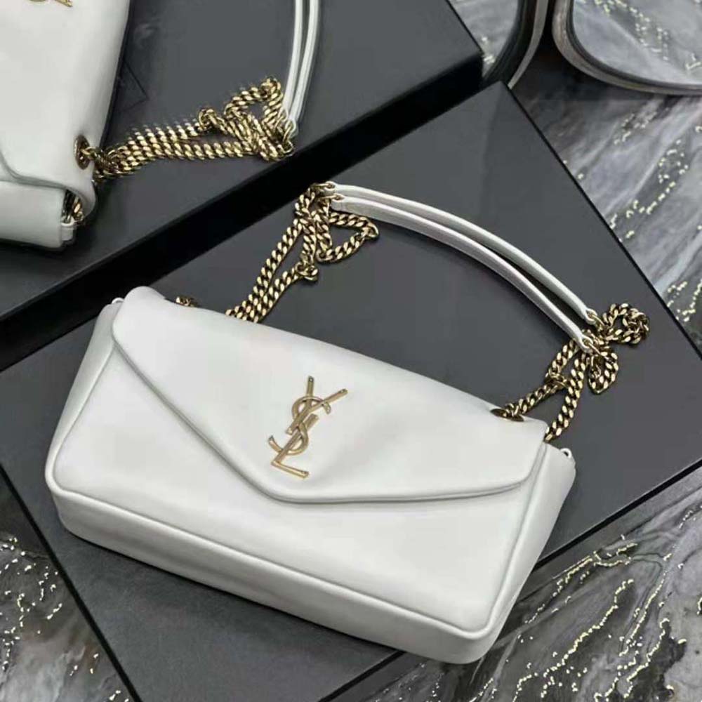 Saint Laurent YSL Women Calypso in Lambskin-White - image 6