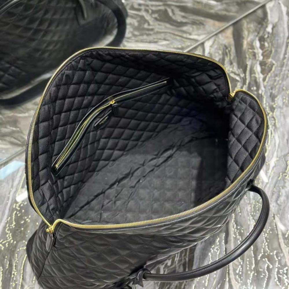 Saint Laurent YSL Women Es Giant Travel Bag in Quilted Leather-Black - image 9