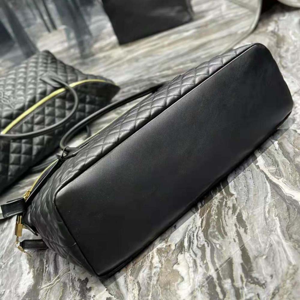 Saint Laurent YSL Women Es Giant Travel Bag in Quilted Leather-Black - image 10