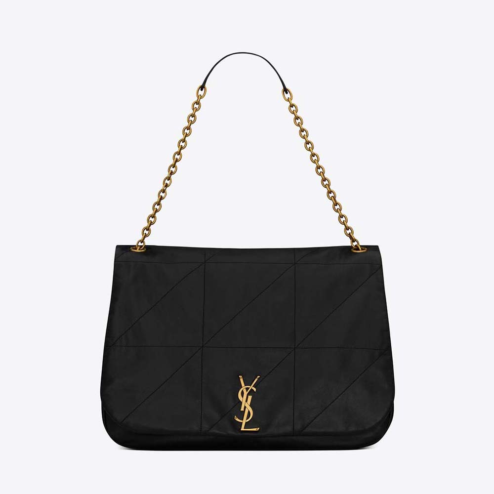 Front view of Saint Laurent YSL Women Jamie 4.3 in Lambskin-Black bag