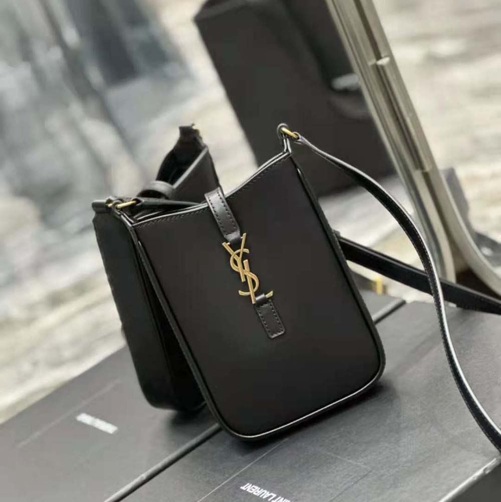Saint Laurent YSL Women Le 5 à 7 Mini Vertical in Shiny Leather-Black - image 4