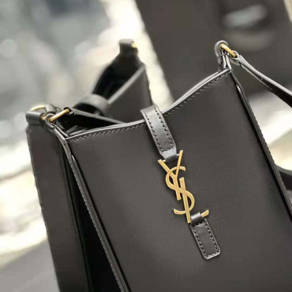 Saint Laurent YSL Women Le 5 à 7 Mini Vertical in Shiny Leather-Black - image 6