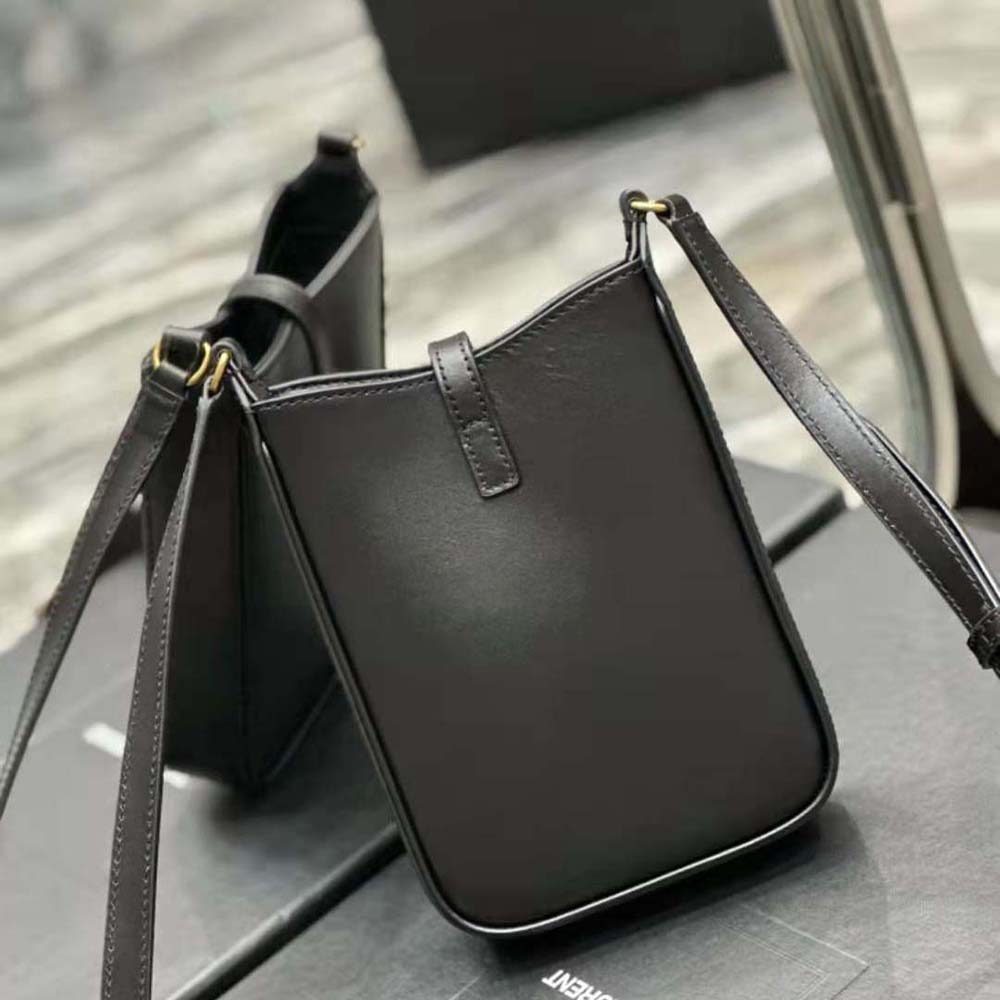 Saint Laurent YSL Women Le 5 à 7 Mini Vertical in Shiny Leather-Black - image 5