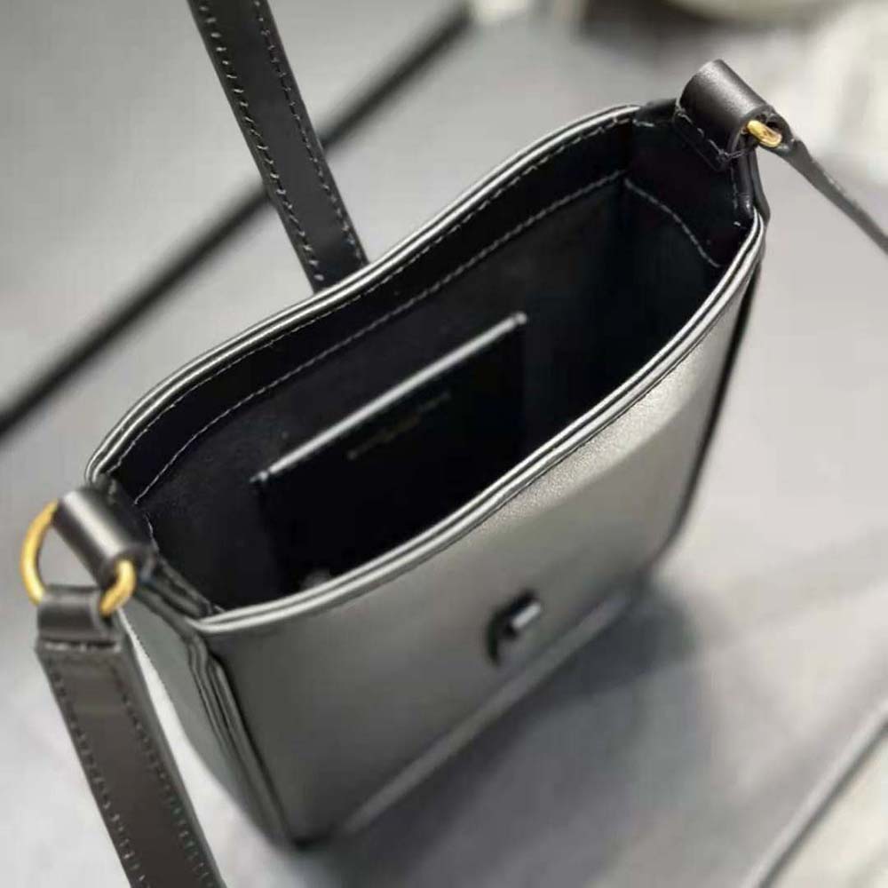 Saint Laurent YSL Women Le 5 à 7 Mini Vertical in Shiny Leather-Black - image 7