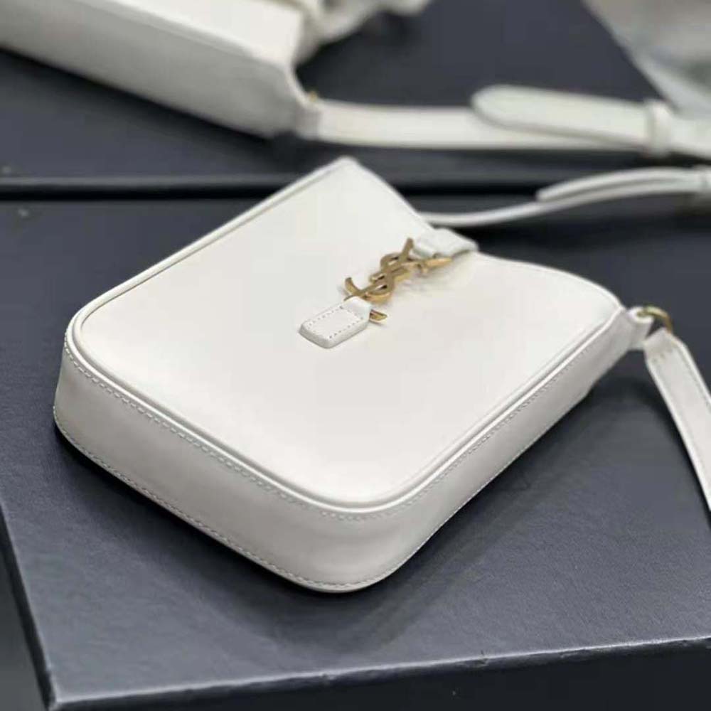 Saint Laurent YSL Women Le 5 à 7 Mini Vertical in Shiny Leather-White - image 7