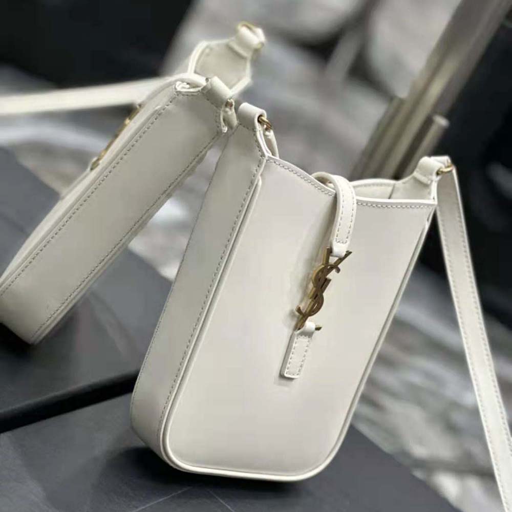 Saint Laurent YSL Women Le 5 à 7 Mini Vertical in Shiny Leather-White - image 5