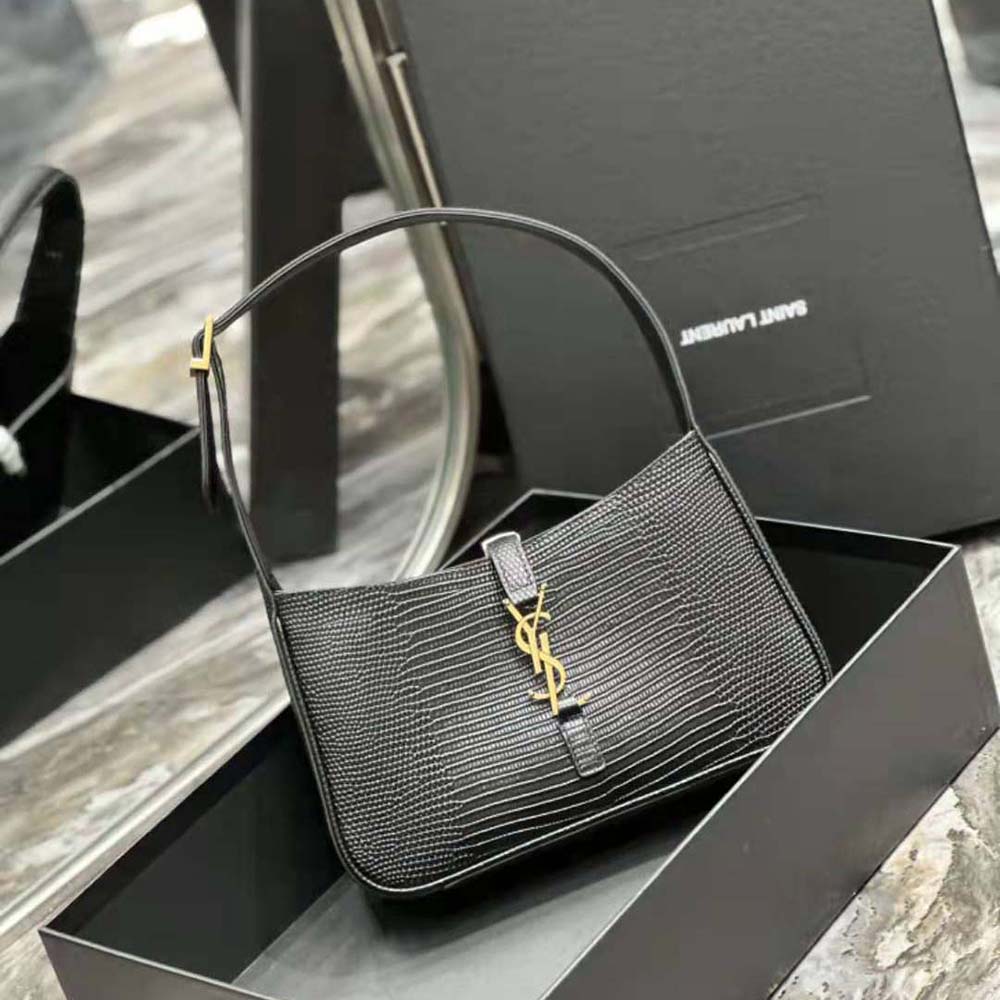 Side angle showing slim profile of Saint Laurent YSL Women Le 5 à 7 Mini
