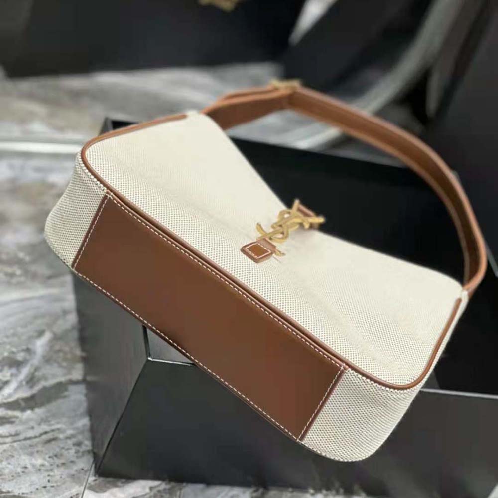 Saint Laurent YSL Women Le 5 à 7 in Canvas and Leather-Beige - image 9