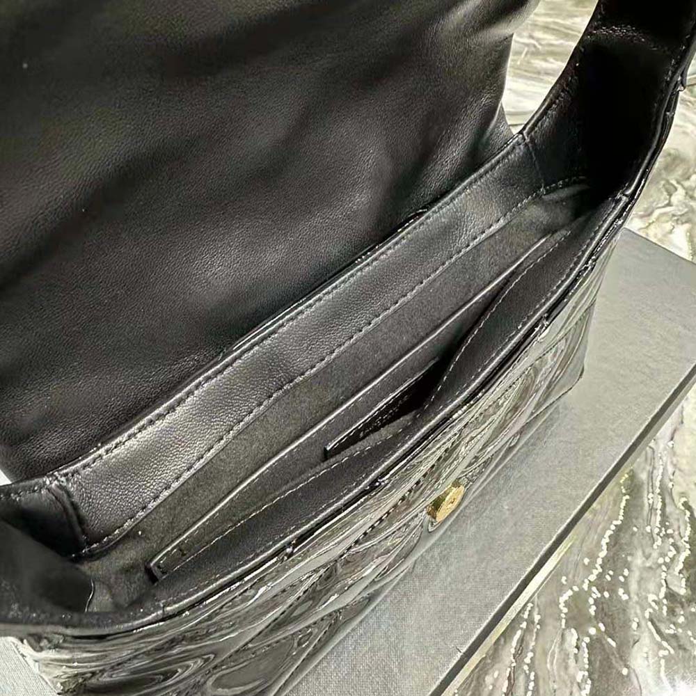 Saint Laurent YSL Women Le 57 Hobo Bag in Quilted Patent-Black - image 10