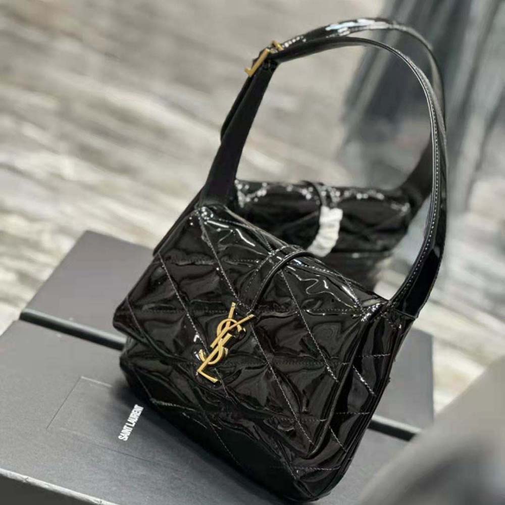 Saint Laurent YSL Women Le 57 Hobo Bag in Quilted Patent-Black - image 5