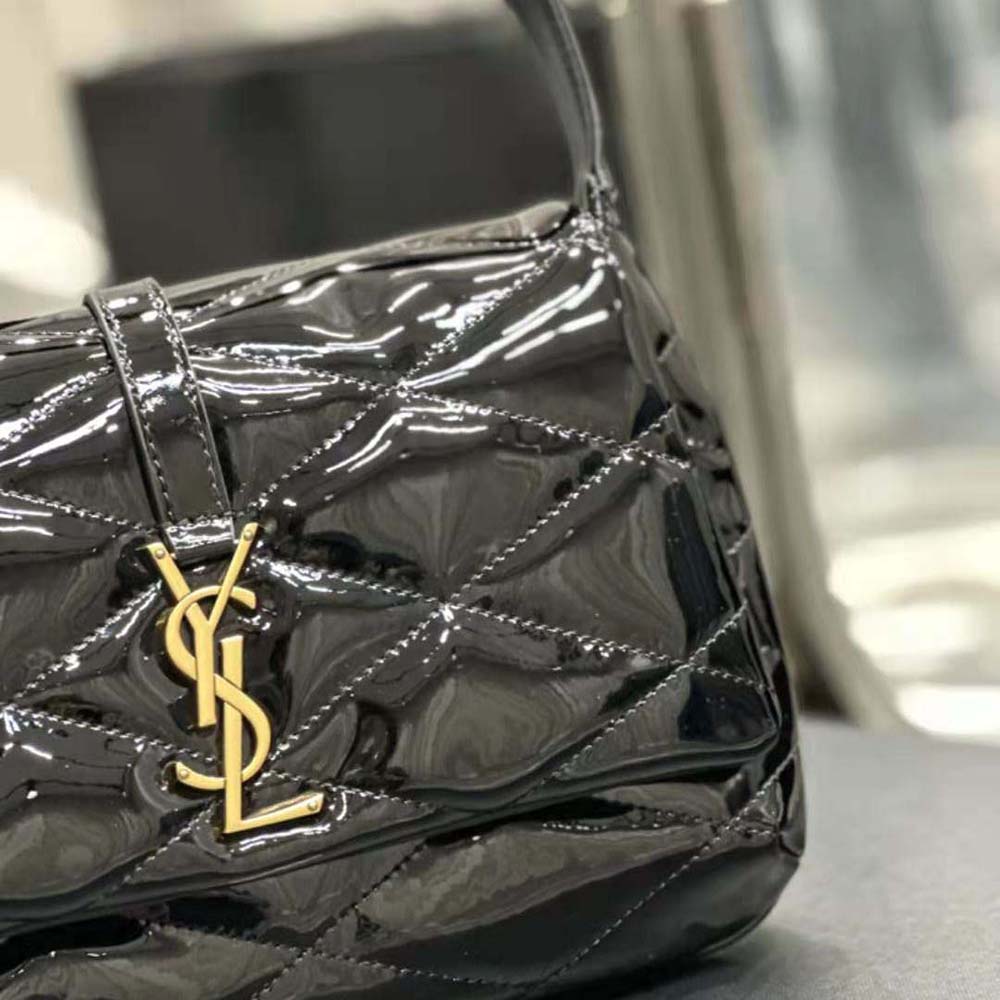 Saint Laurent YSL Women Le 57 Hobo Bag in Quilted Patent-Black - image 8