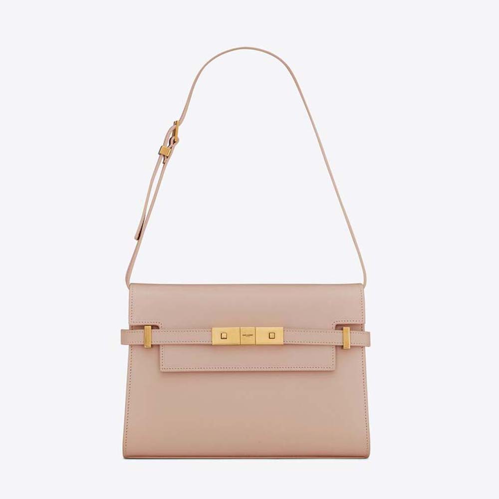 Front view of Saint Laurent YSL Women Manhattan Small Shoulder Bag Pink