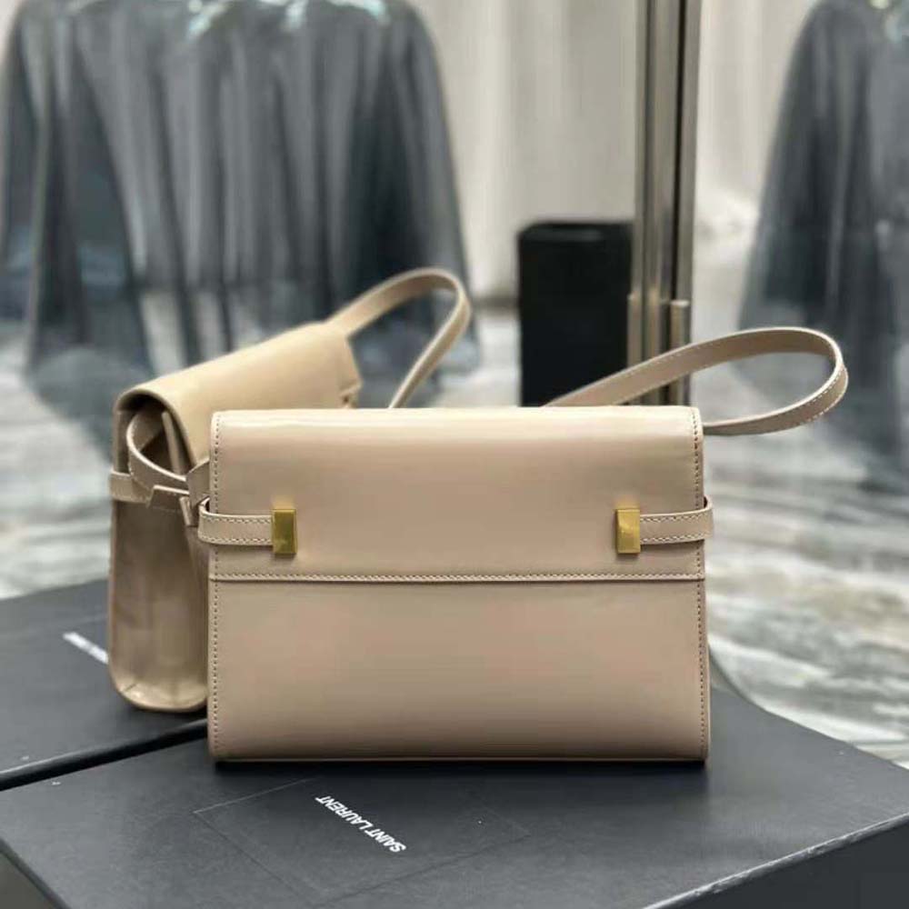 Saint Laurent YSL Women Manhattan Small Shoulder Bag in Box Saint Laurent Leather-Pink - image 4